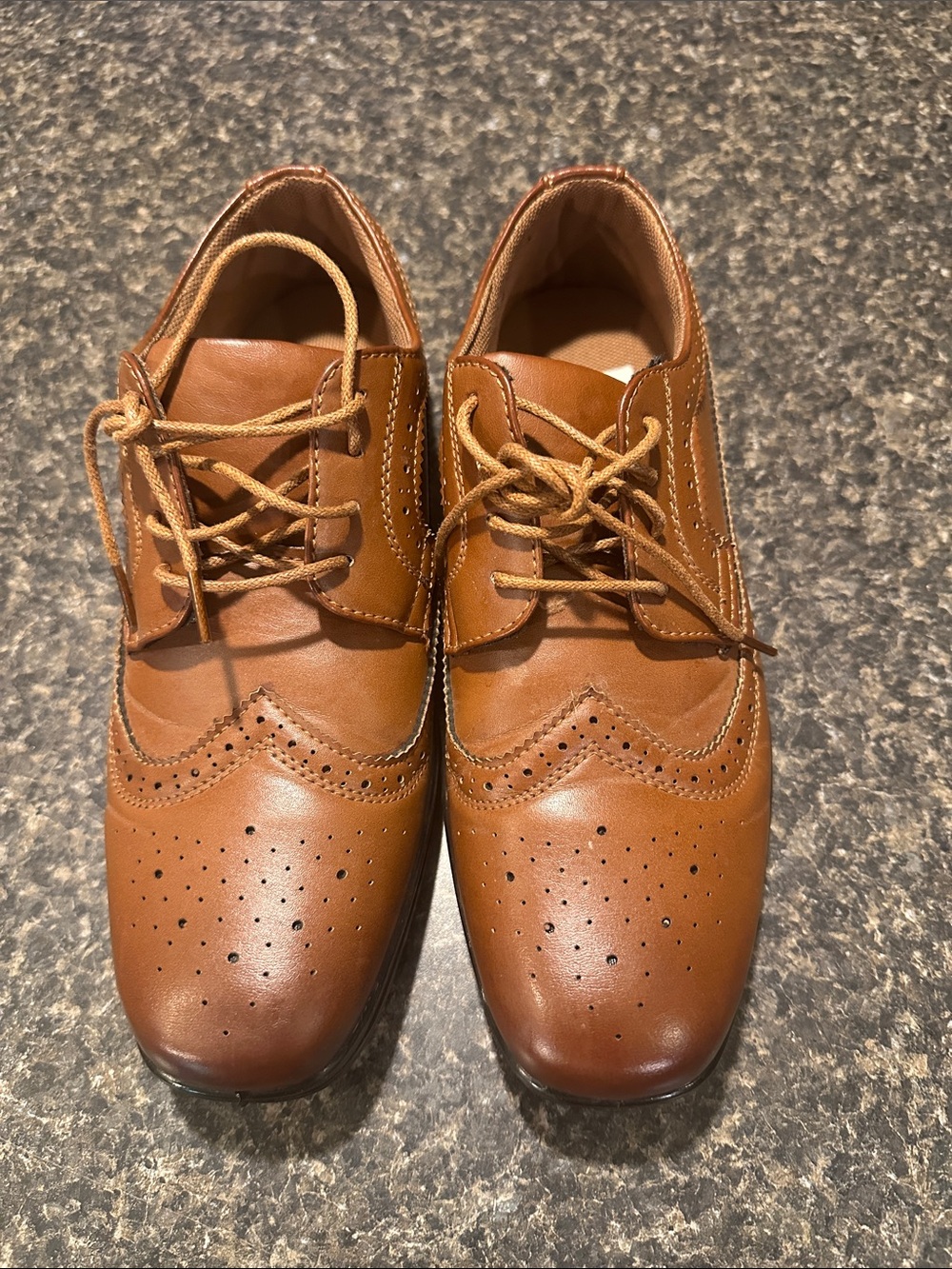 Deer Stags Cognac Brown Wingtip Derby Shoes